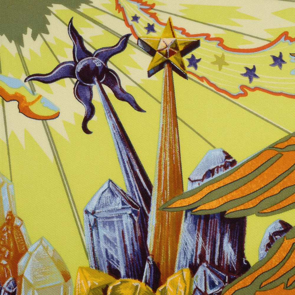 HERMES Yellow Silk Scarf - Picture 14 of 16